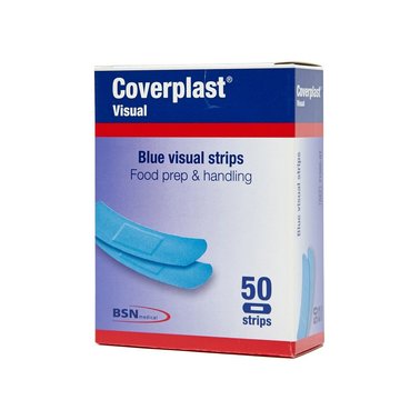 BLUE METAL DETECTABLE STRIPS FOOD PREP AND HANDLING 50 STRIPS