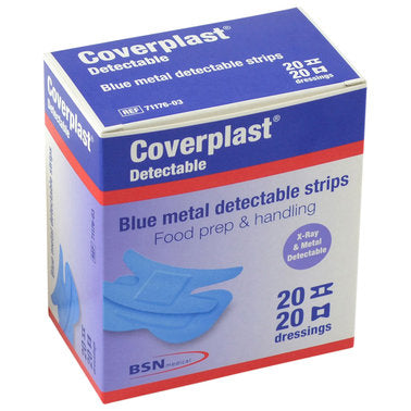 BLUE METAL DETECTABLE STRIPS FOOD PREP AND HANDLING 20/20 DESSINGS