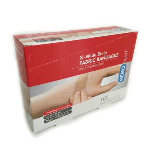 AERO PLAST X-WIDE STRIPS FABRIC BNDAGES 100