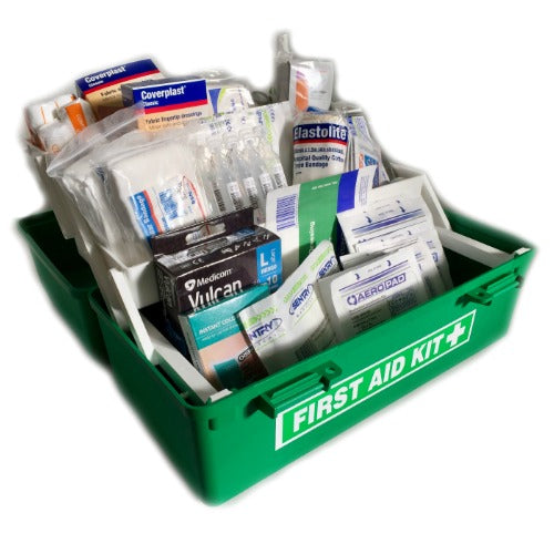 CONSTRUCTION DOUBLE TRAY GREEN TACKLE FIRST AID KIT