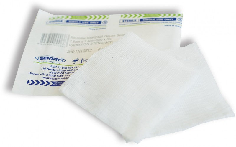 GAUZE SWABS 3'S 7.5CM STERILE