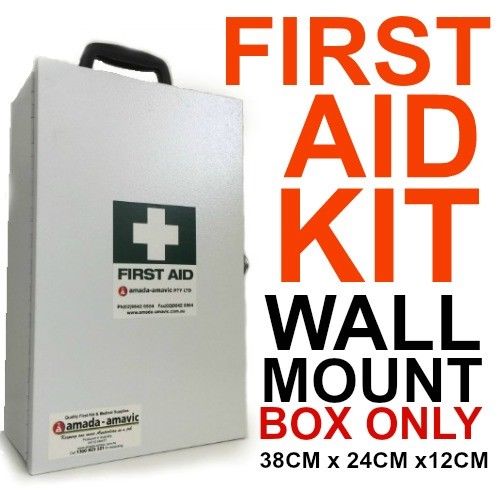 SMALL METAL FIRST AID BOX WALL MOUNT