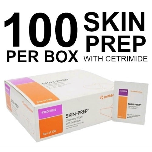 100 SKIN PREPS WITH CETRIMIDE